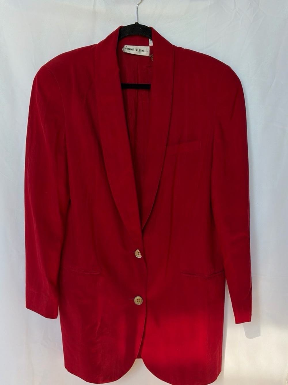 Anne Klein Bright Red Shawl-Collar Blazer